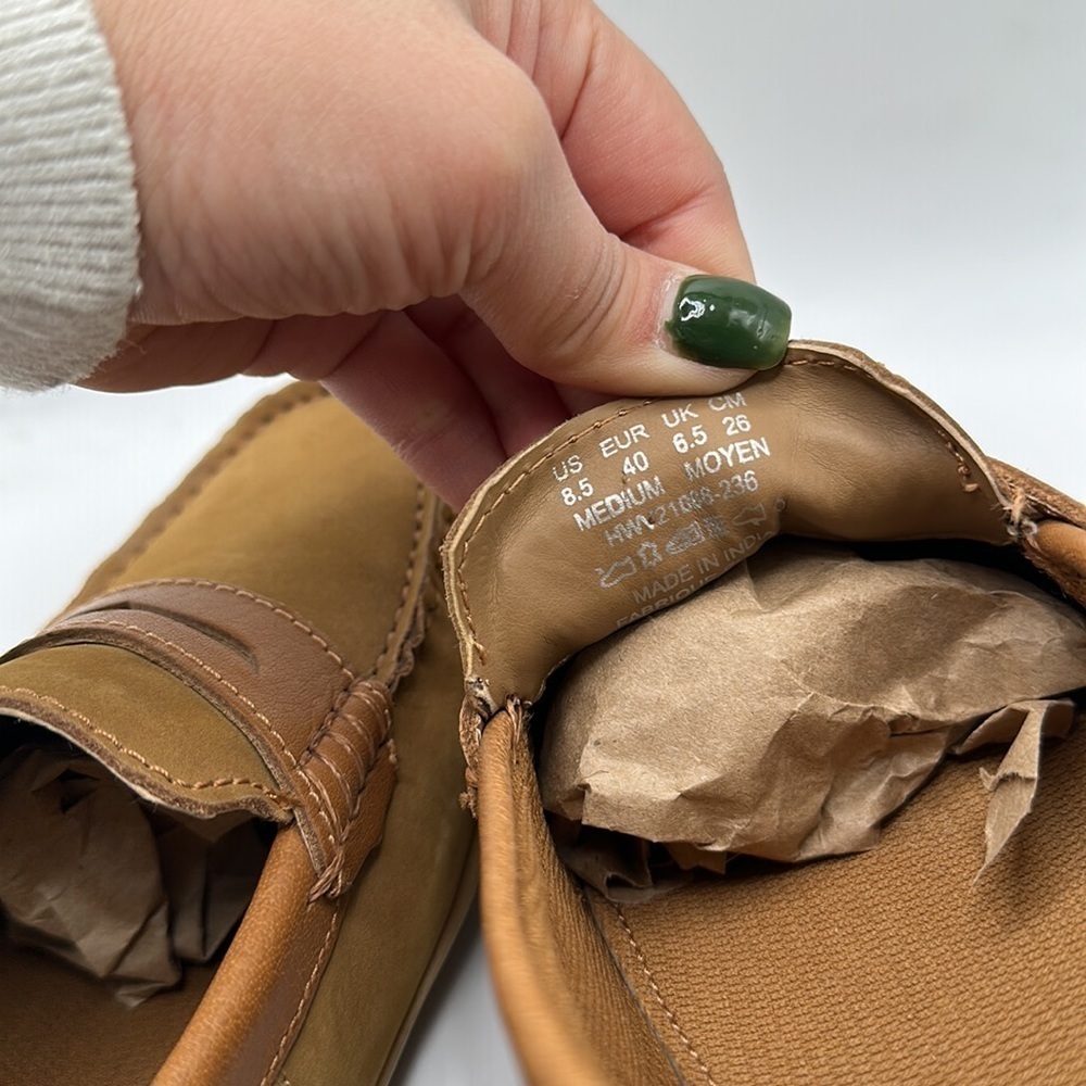 Hush Puppies Women’s Moyen Driver Loafer Suede Shoes Tan Sz 8.5M - Picture 4 of 11